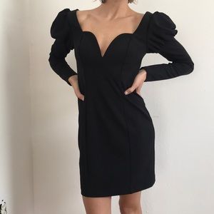 EXPRESS - Black dress deep V sweetheart neckline